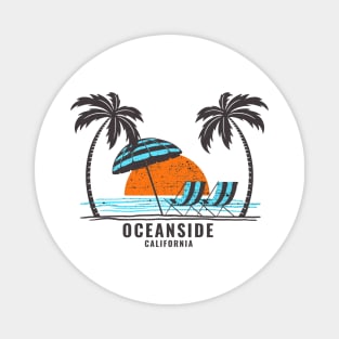 Oceanside California Retro Magnet